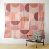 Tenture Motif moderne du milieu du siècle Peach Fuzz (En situation (horizontale))