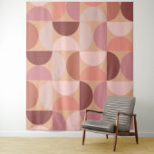 Tenture Motif moderne du milieu du siècle Peach Fuzz (En situation)