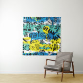 Tenture Motif Monster Hand Drawn Kids (En situation)