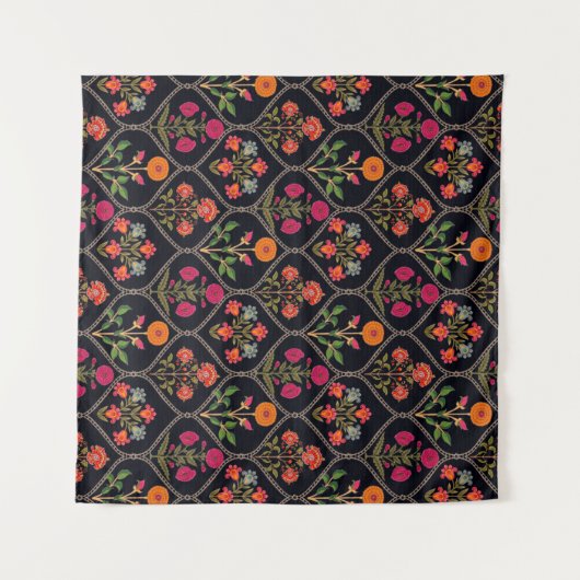 Tenture motif mughal Kani Look ornement motif multi-colo (Devant (Horizontal))