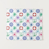 Tenture Motif nautique coloré (Devant (Horizontal))