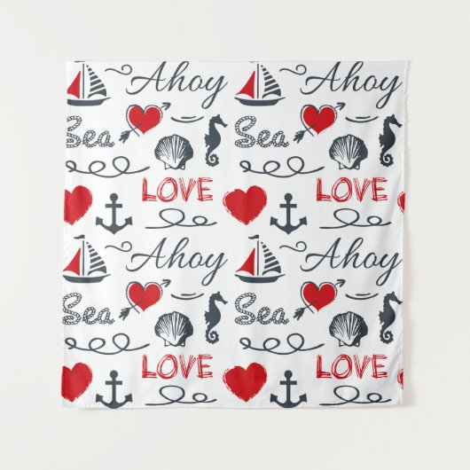 Tenture Motif nautique sans voile (Devant)