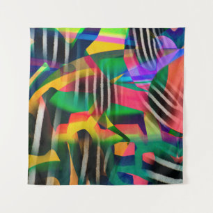 Tenture motif numérique mixte couleur vive design fait wi