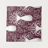 Tenture motif Octopus vintage. (Devant (Horizontal))