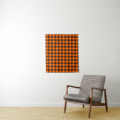 Tenture Motif Orange Brown Diamond Checker (En situation)