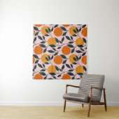 Tenture Motif orange vibrant (En situation (horizontale))