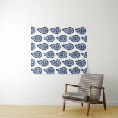 Tenture Motif Paisley Bleu (En situation (horizontale))