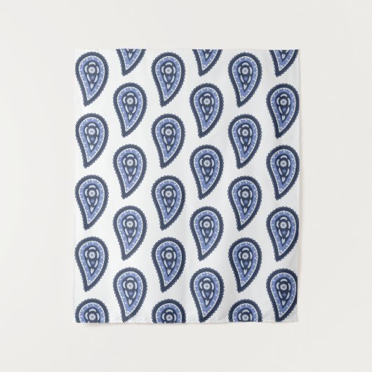 Tenture Motif Paisley Bleu (Devant)