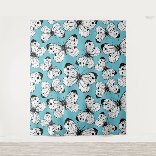 Tenture Motif papillon de choux (Devant)