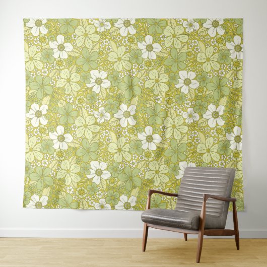 Tenture Motif Pastel vert et jaune (En situation (horizontale))