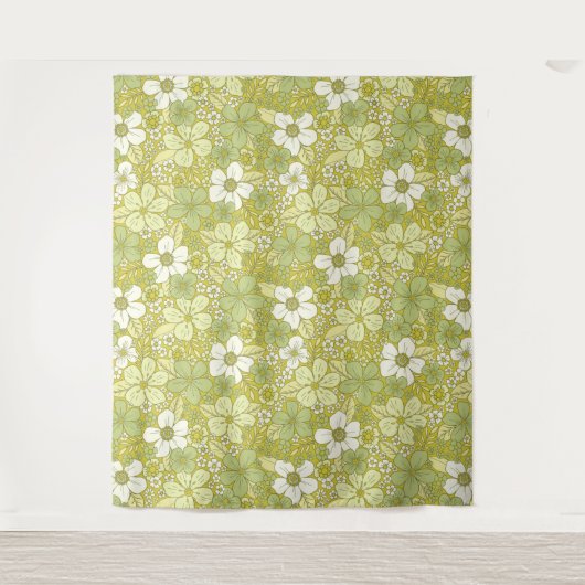 Tenture Motif Pastel vert et jaune (Devant)