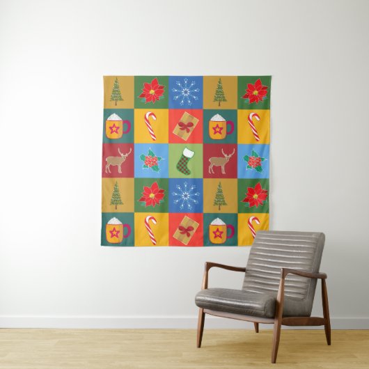 Tenture Motif patchwork de Noël (En situation)