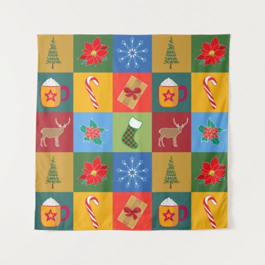 Tenture Motif patchwork de Noël (Devant)