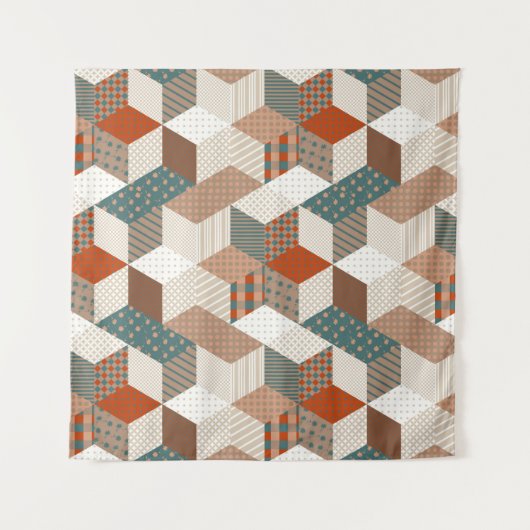 Tenture Motif patchwork sans couture avec des étoiles. fon (Devant)