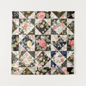 Tenture motif patchwork transparent avec fleurs (Devant (Horizontal))