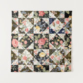Tenture motif patchwork transparent avec fleurs (Devant)