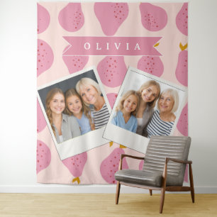 Tenture Motif personnalisé de poire rose, joli fruit fémin