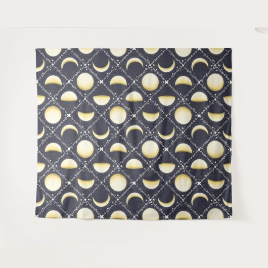 Tenture Motif Phases de lune céleste (Devant (Horizontal))