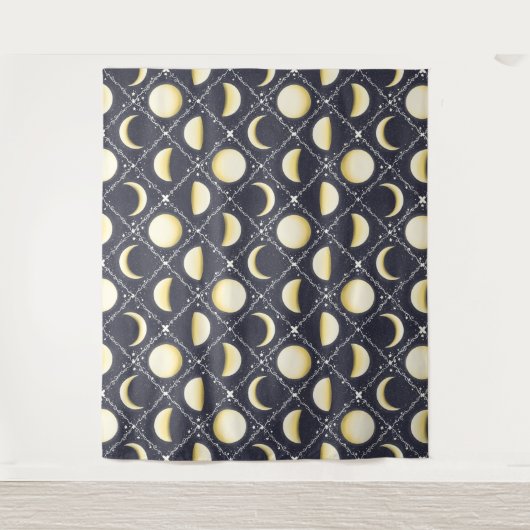 Tenture Motif Phases de lune céleste (Devant)