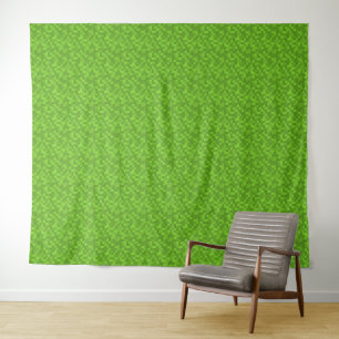 Tenture Motif Pixel Vert Rétro Jeu 8 Bits