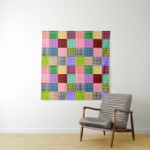 Tenture Motif plaid multicouleur En vichy Patchwork (En situation)