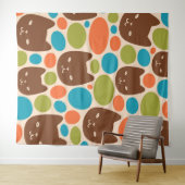Tenture Motif Polka Dot Cats (En situation (horizontale))