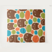 Tenture Motif Polka Dot Cats (Devant (Horizontal))