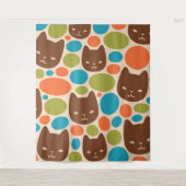 Tenture Motif Polka Dot Cats (Devant)