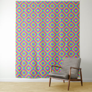 Tenture Motif psychédélique carré coloré ondulé