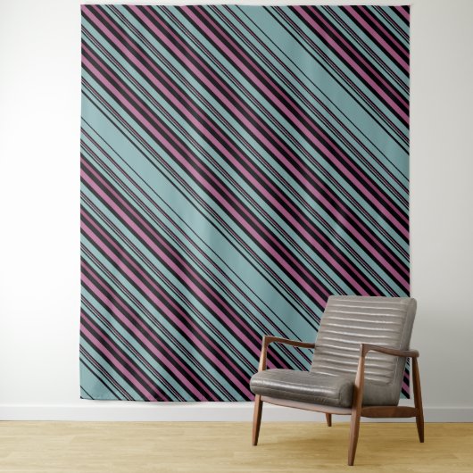 Tenture Motif rayé gris foncé (En situation)