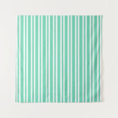Tenture Motif Rayures Blanches Aquamarine (Devant (Horizontal))