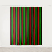 Tenture Motif rayures noir rouge vert (Devant)