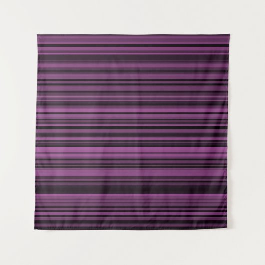 Tenture Motif Rayures Noir Violet (Devant)