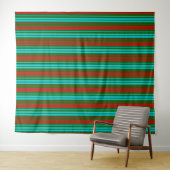 Tenture Motif rayures vert rouge bleu (En situation (horizontale))