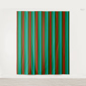 Tenture Motif rayures vert rouge bleu (Devant)