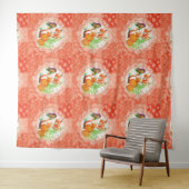 Tenture motif renard et papillon (En situation (horizontale))