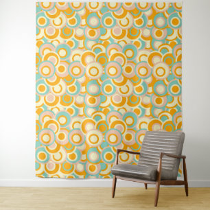 Tenture Motif rétro coloré dans des tons pastel orange