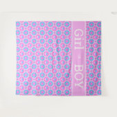 Tenture Motif rétro en rose et bleu - Fille ou garçon (Devant (Horizontal))