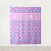 Tenture Motif rétro en rose et bleu - Fille ou garçon (Devant)