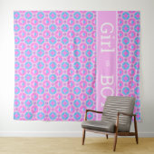 Tenture Motif rétro rose et bleu - Fille ou garçon (En situation (horizontale))