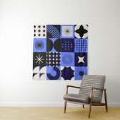 Tenture Motif rétrofuturiste Gras Géométrique Bauhaus (En situation)