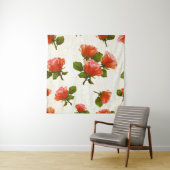 Tenture motif rose, arrière - plan vintage. (En situation)