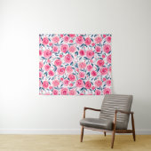 Tenture Motif Rose d'aquarelle rose (En situation (horizontale))