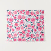 Tenture Motif Rose d'aquarelle rose (Devant (Horizontal))