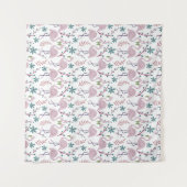 Tenture Motif rose flamingo sans couture sur arrière - pla (Devant (Horizontal))