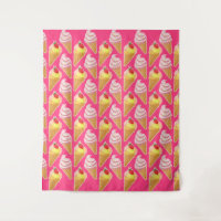 Motif rose Kawaii avec crème glacée aux fraises