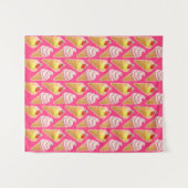 Tenture Motif rose Kawaii avec crème glacée aux fraises (Devant (Horizontal))