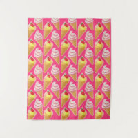 Motif rose Kawaii avec crème glacée aux fraises