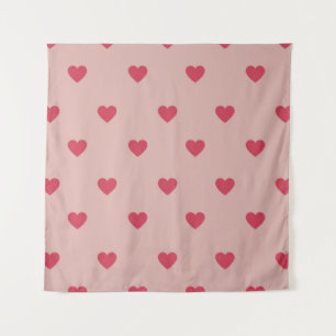 Tenture Motif rose Retro Coeur Y2K avec Arrière - plan ros