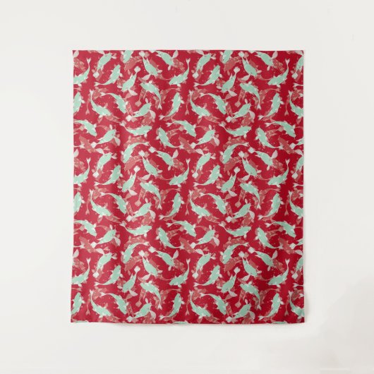 Tenture Motif rouge et vert - Koi Fish (Devant)
